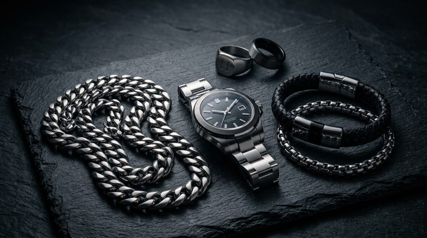 Editorial dark jewelry hero